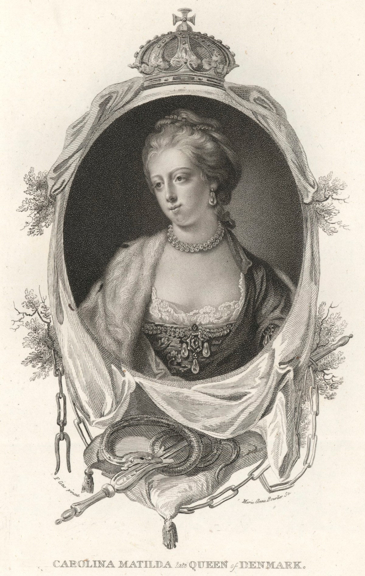 Marie Anne Bourlier, Portrait of Caroline Matilda, Queen of Denmark