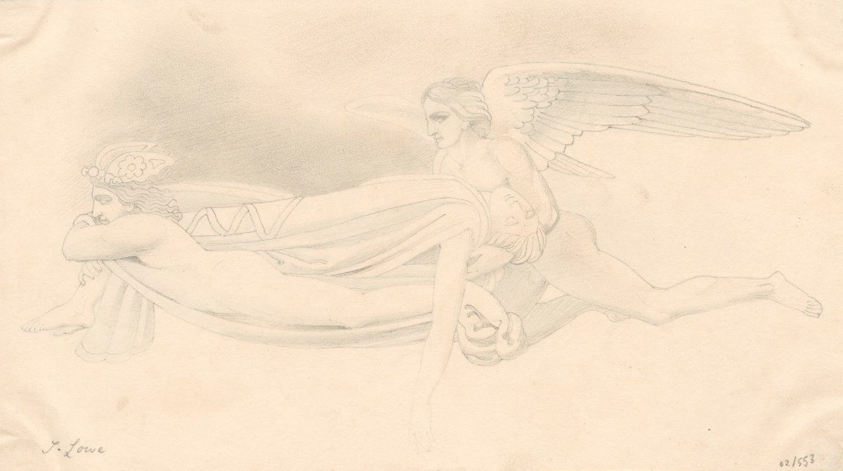 James Lowe, Sketch after Flaxman's 'Sleep and Death Conveying the Body of Sarpedon to Lycia'