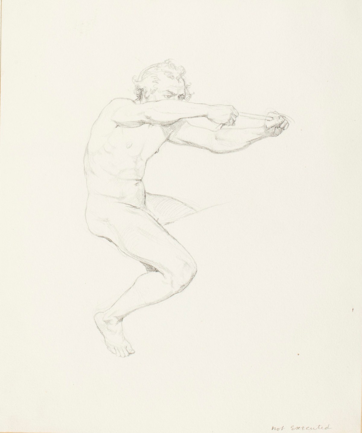 Henry Hugh Armstead RA, Nude study of a male figure on horseback