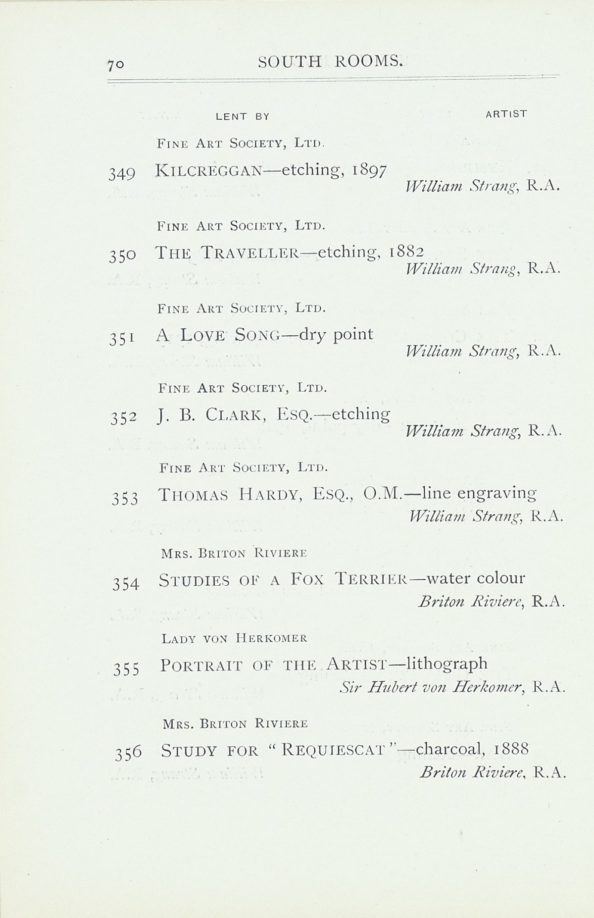 Page 72 of 1922 - Exhibition of Works by recently deceased Members of the Royal Academy