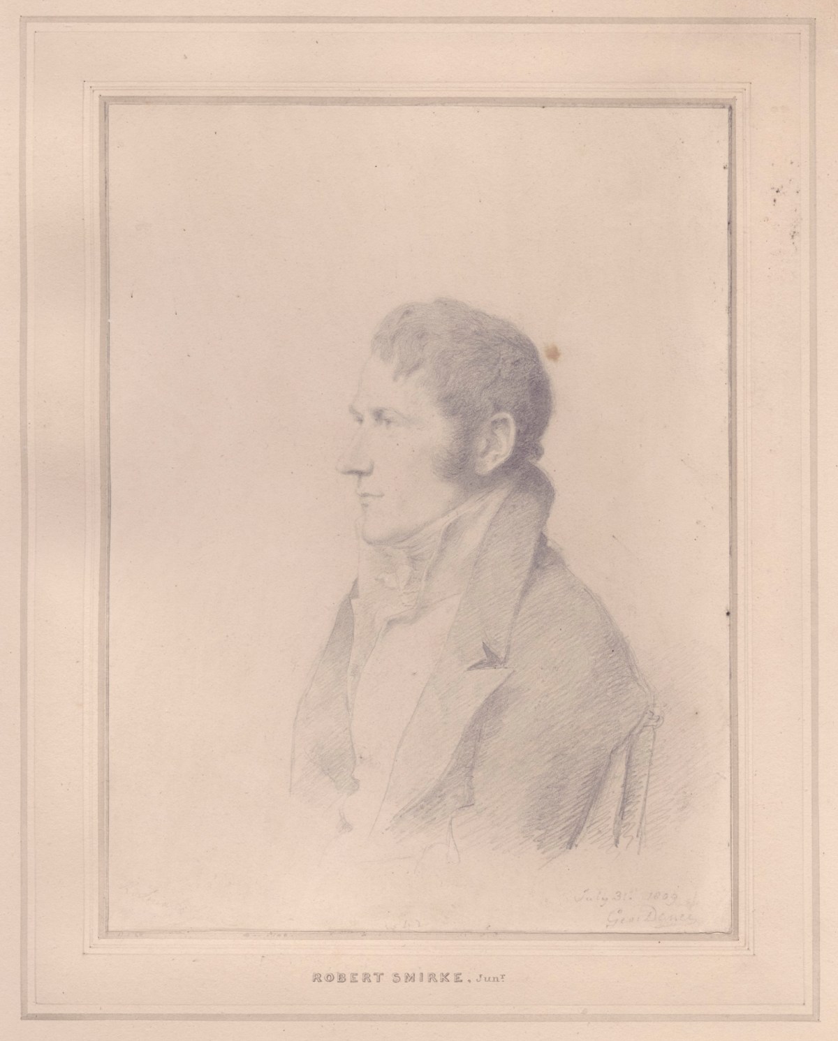 George Dance RA, Portrait of Robert Smirke jnr., R.A.