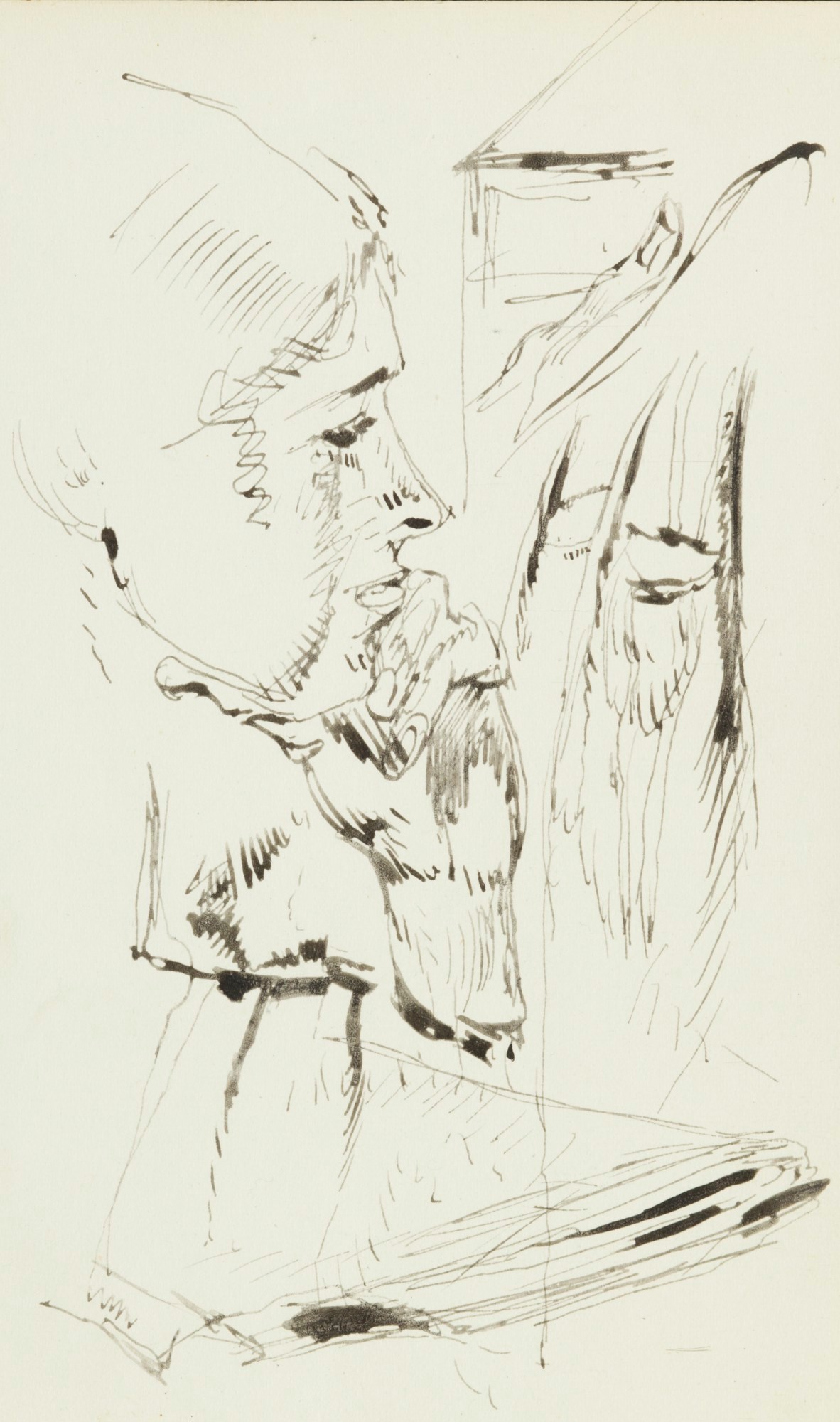 Study Of A Woman With Her Hand On Her Chin Works Of Art Ra Collection Royal Academy Of Arts