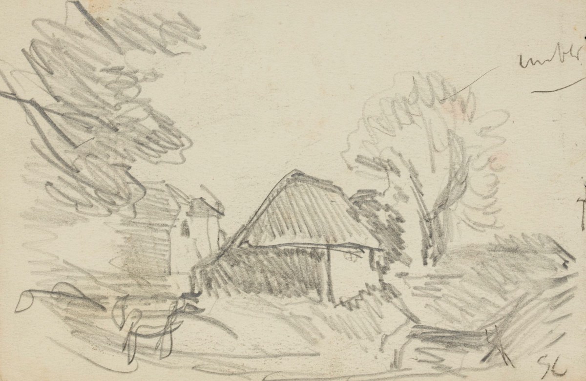 Sketch of a rural landscape with buildings | Works of Art | RA ...