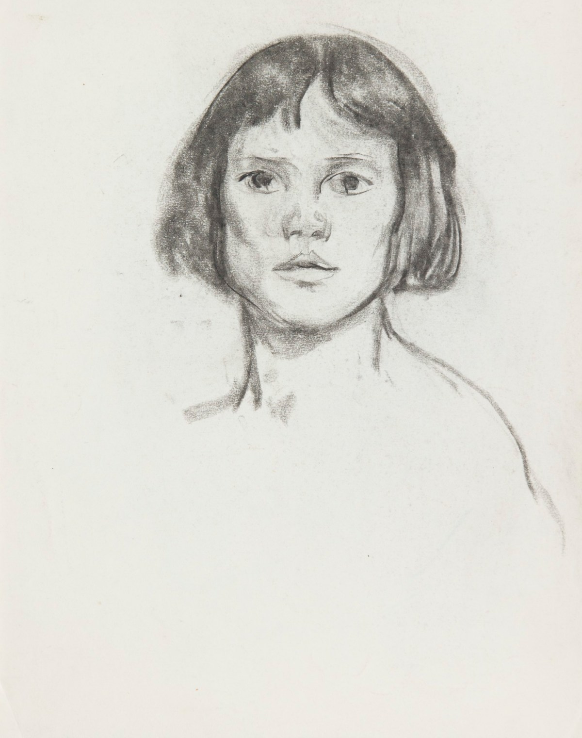 Sir George Clausen RA, Study of the head of a girl with bobbed hair