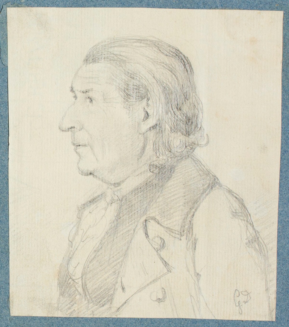 George Dance RA, Head and shoulders portrait study of a man
