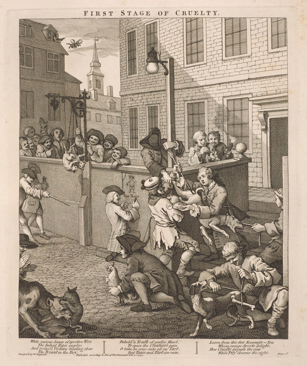 William Hogarth, The First Stage of Cruelty (Four Stages of Cruelty, plate 1)