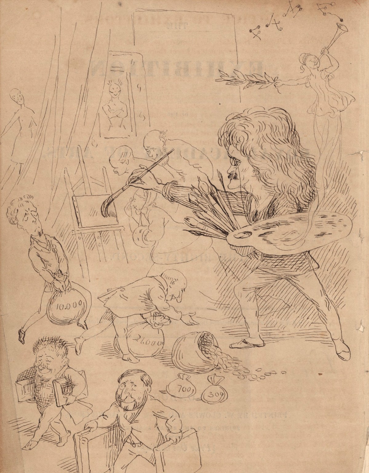 Richard Doyle, Front page of 1850 Royal Academy exhibition catalogue with drawings