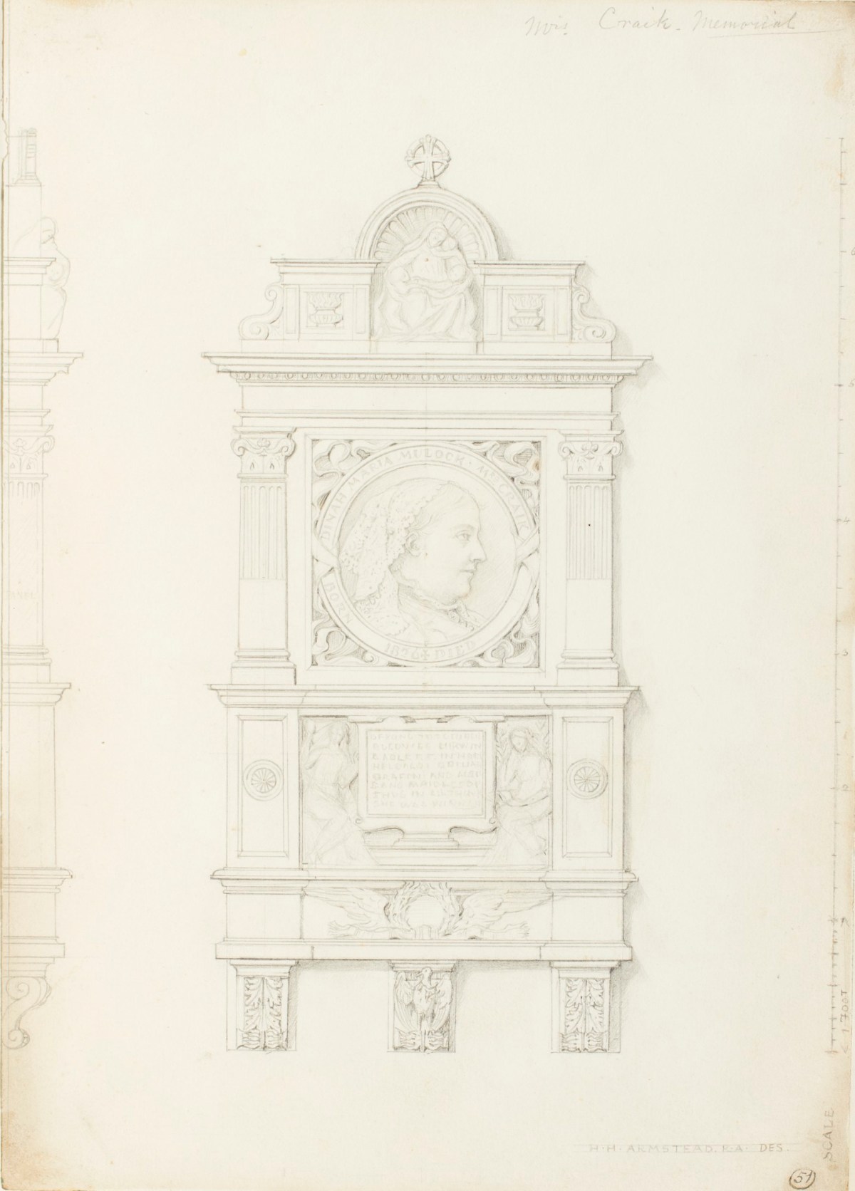 Henry Hugh Armstead RA, Design for a memorial to Mrs. Craik, Tewkesbury