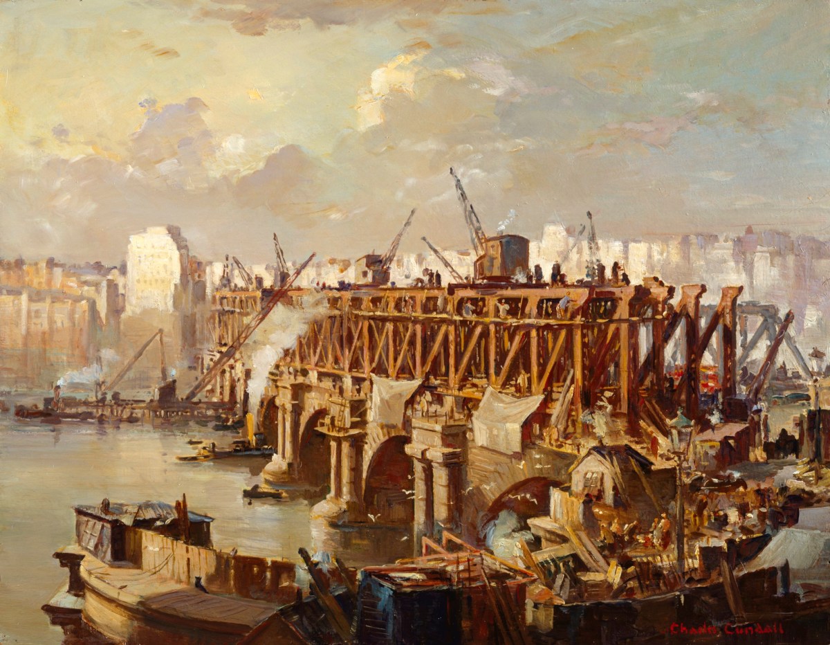 Charles Cundall RA, Demolition of Waterloo Bridge, 1935