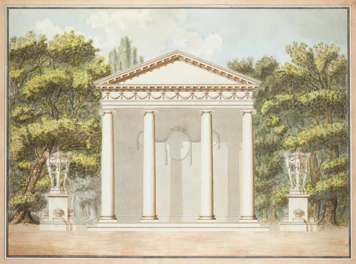 Sir William Chambers RA, Design, almost as executed, for the Temple of Diana, Blenheim Palace, Oxfordshire: elevation