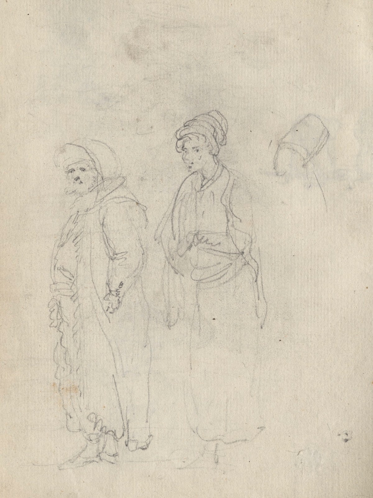 Unknown artist, Leaf from a sketchbook