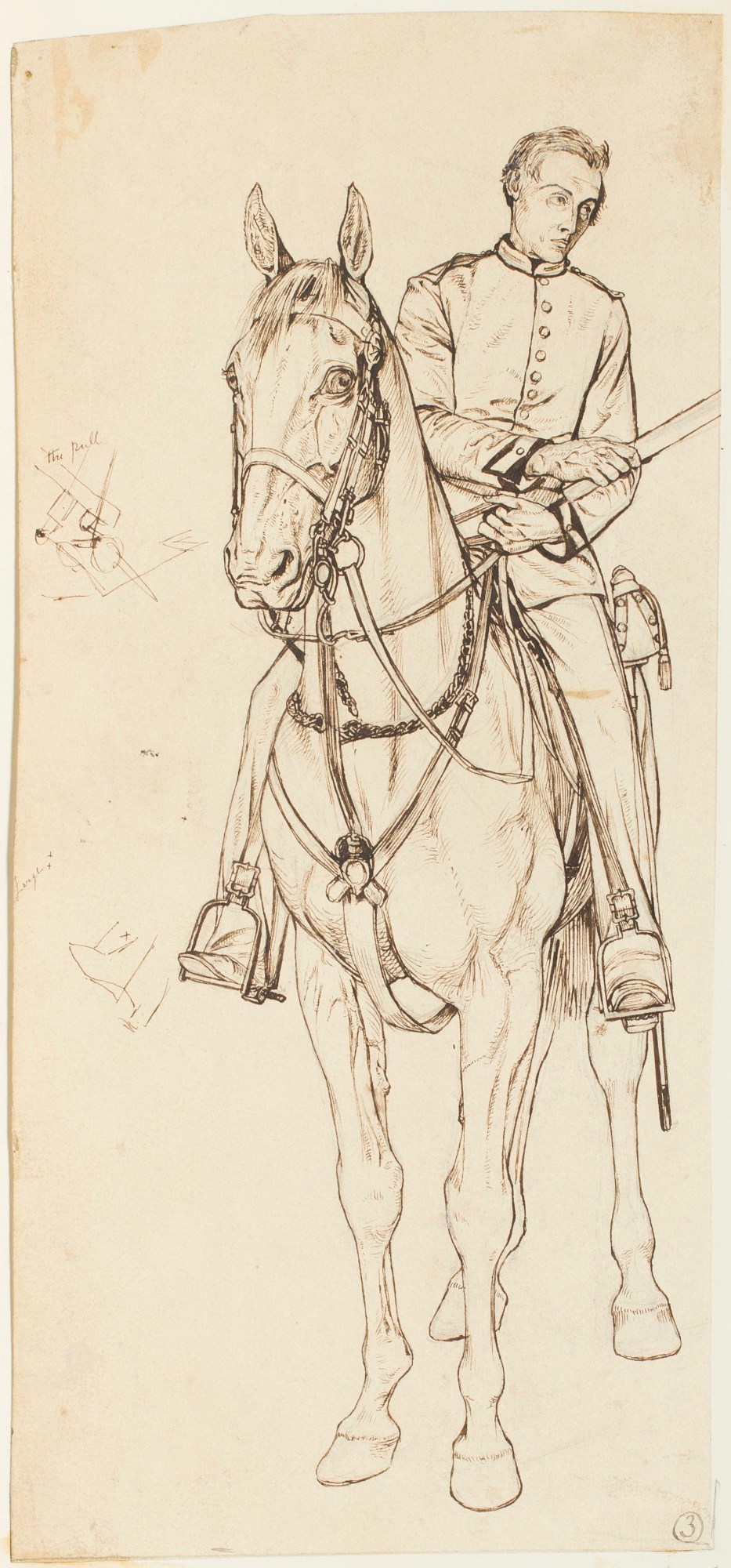 Henry Hugh Armstead RA, Study of a cavalryman for the 'Outram Shield'