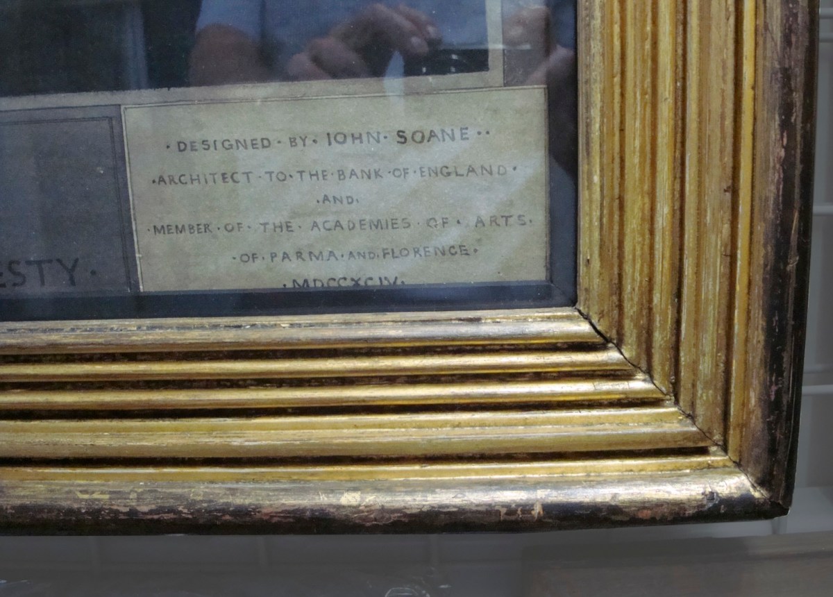 Thomas Temple - London, Frame for Sir John Soane 'Design for a New House of Lords: plan (insert) and perspective'