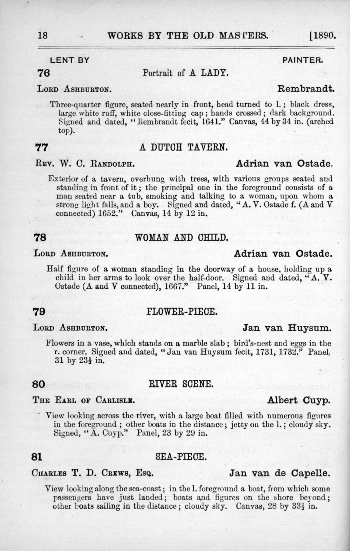 Page 18 of 1890 - Old Masters, deceased masters of the British School, drawings & models by Alfred Stevens