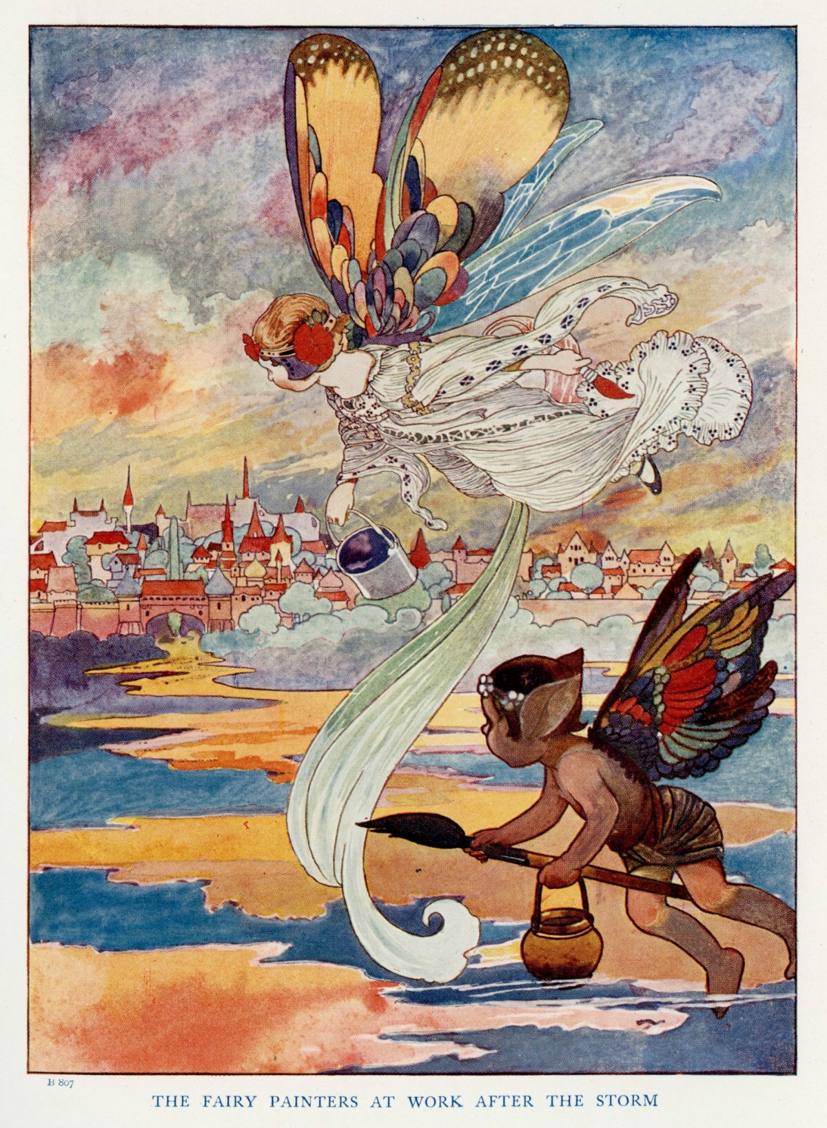Charles Robinson, The Fairy Painters at Work after the Storm