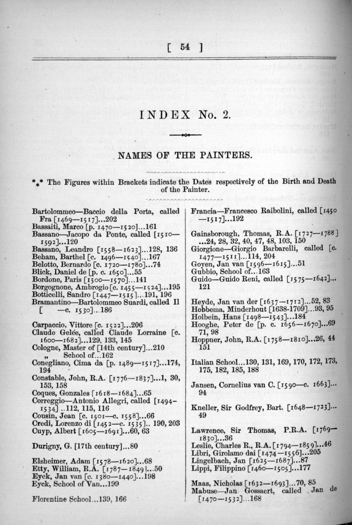 Page 54 of 1886 - Old Masters, deceased masters of the British School, Joseph Wright of Derby ARA and J.M.W. Turner RA