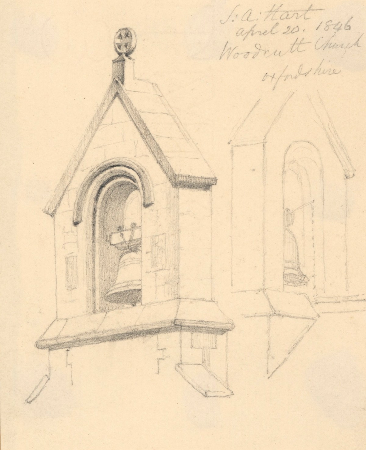 Solomon Alexander Hart RA, Bell-tower of Woodcote Church, Oxfordshire