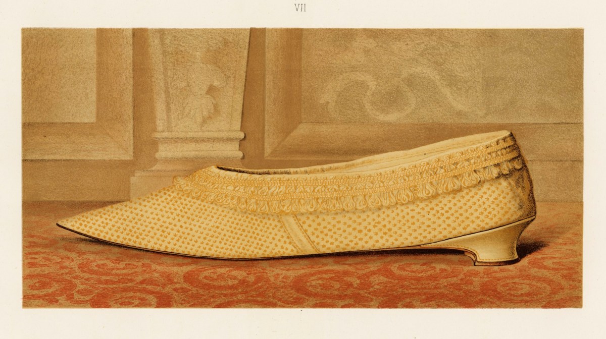 Unidentified artist, Lady Mary Mordaunt's yellow silk shoe
