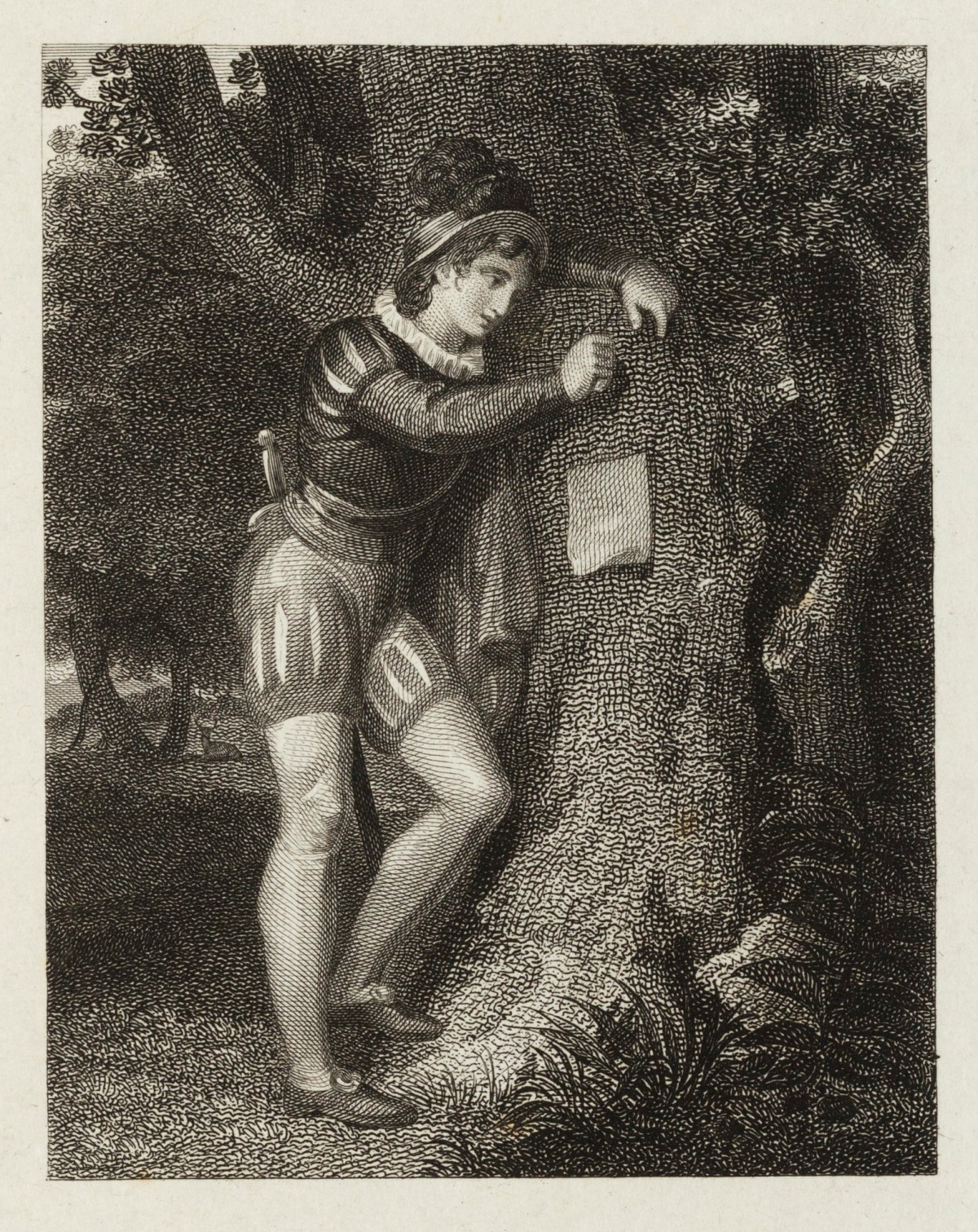 Henry Howard RA, Gentleman carving into a tree