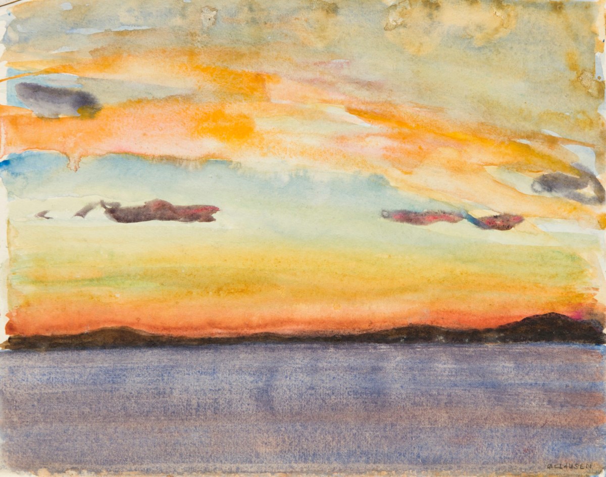 Sir George Clausen RA, Sunset - Coast of Greece