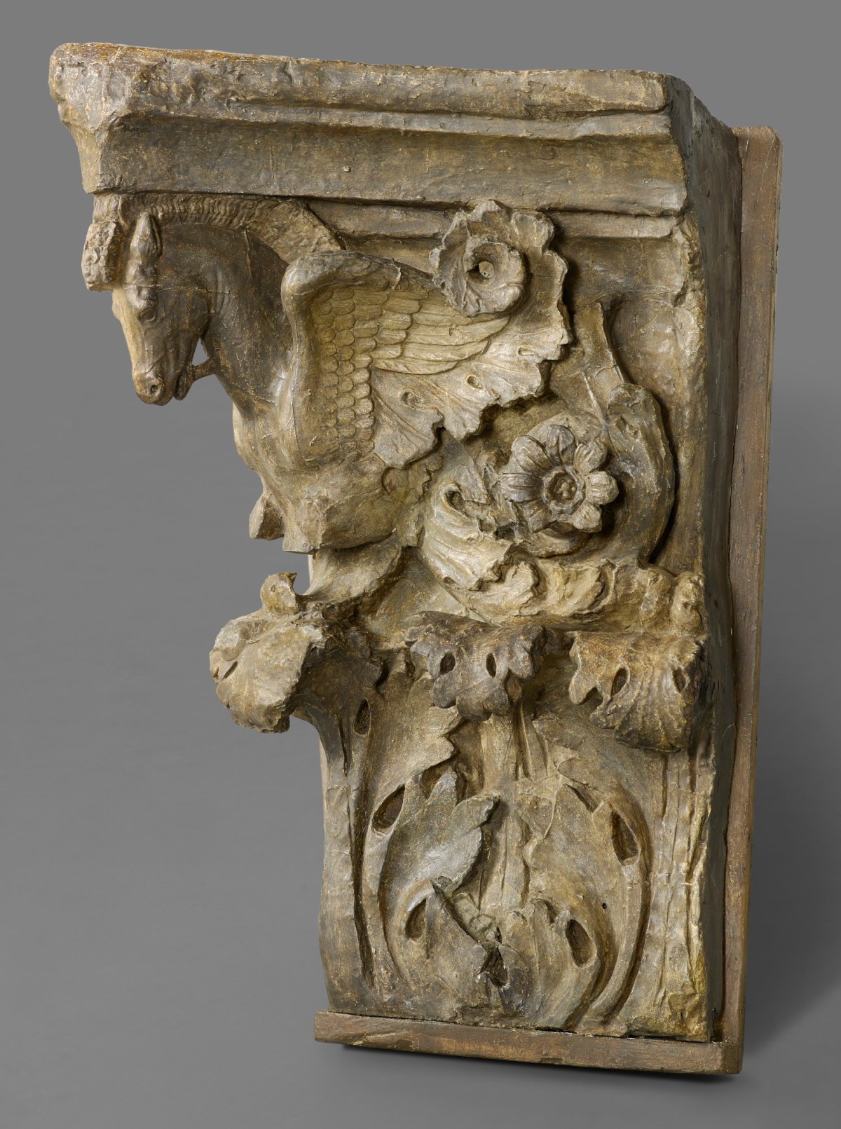 Forum of Augustus - Temple of Mars Ultor, Cast of a Corinthian pilaster capital with Pegasus volutes