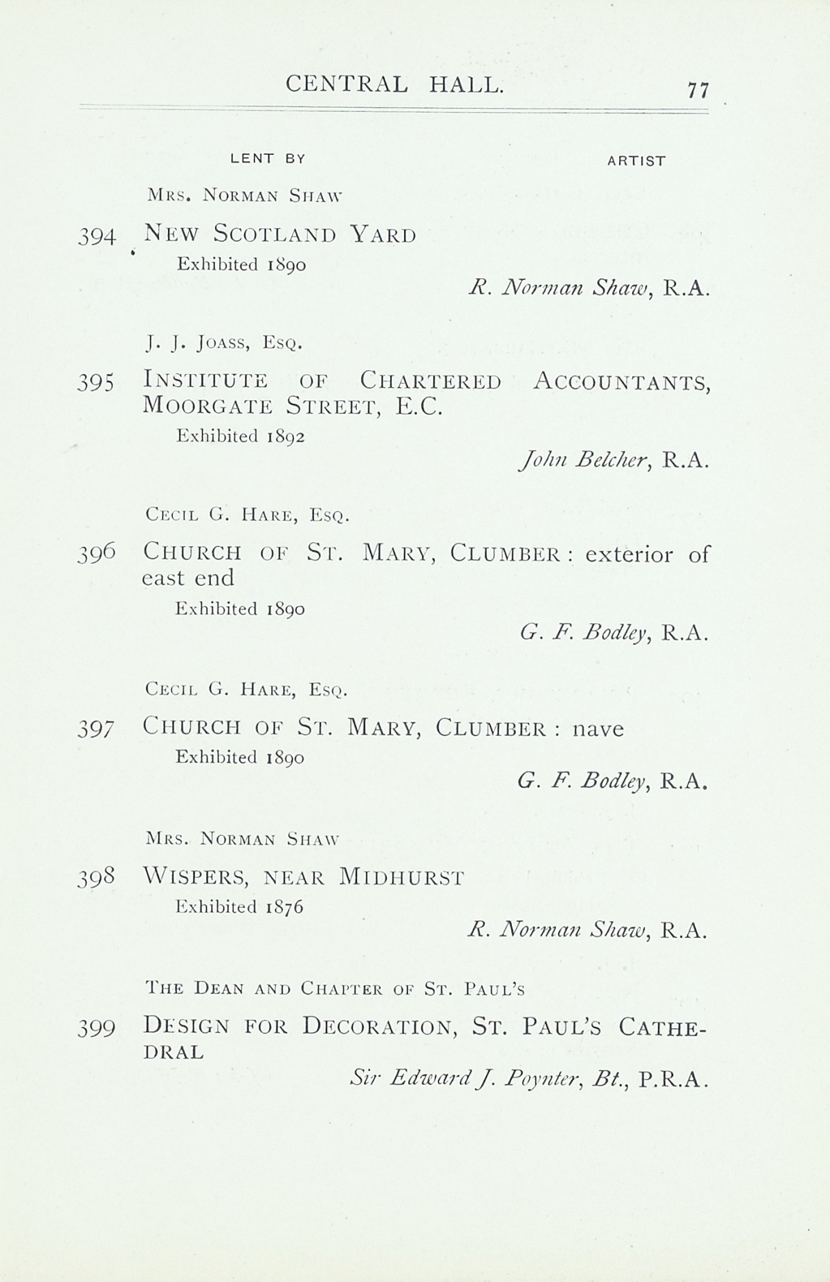 Page 79 of 1922 - Exhibition of Works by recently deceased Members of the Royal Academy