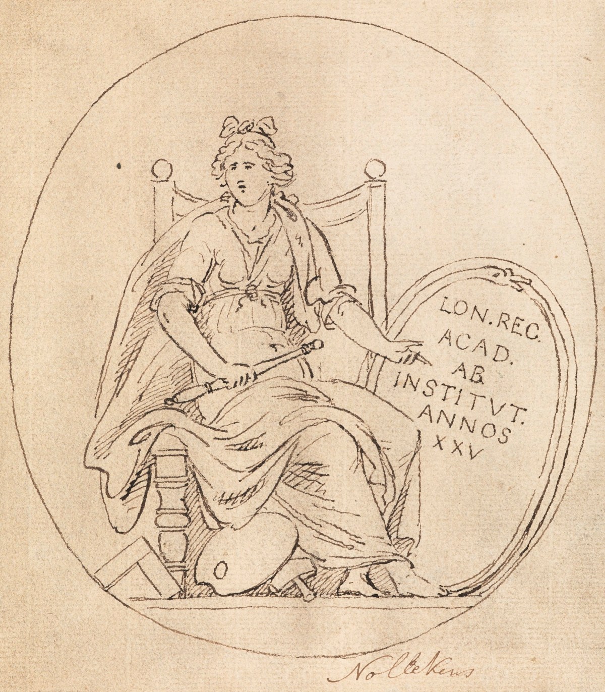 Joseph Nollekens RA, Design for a medal commemorating the 25th anniversary of the Royal Academy