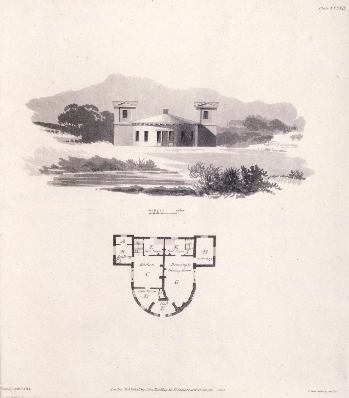 Joseph Michael Gandy ARA, 'A Country Residence, or Hunting Box'