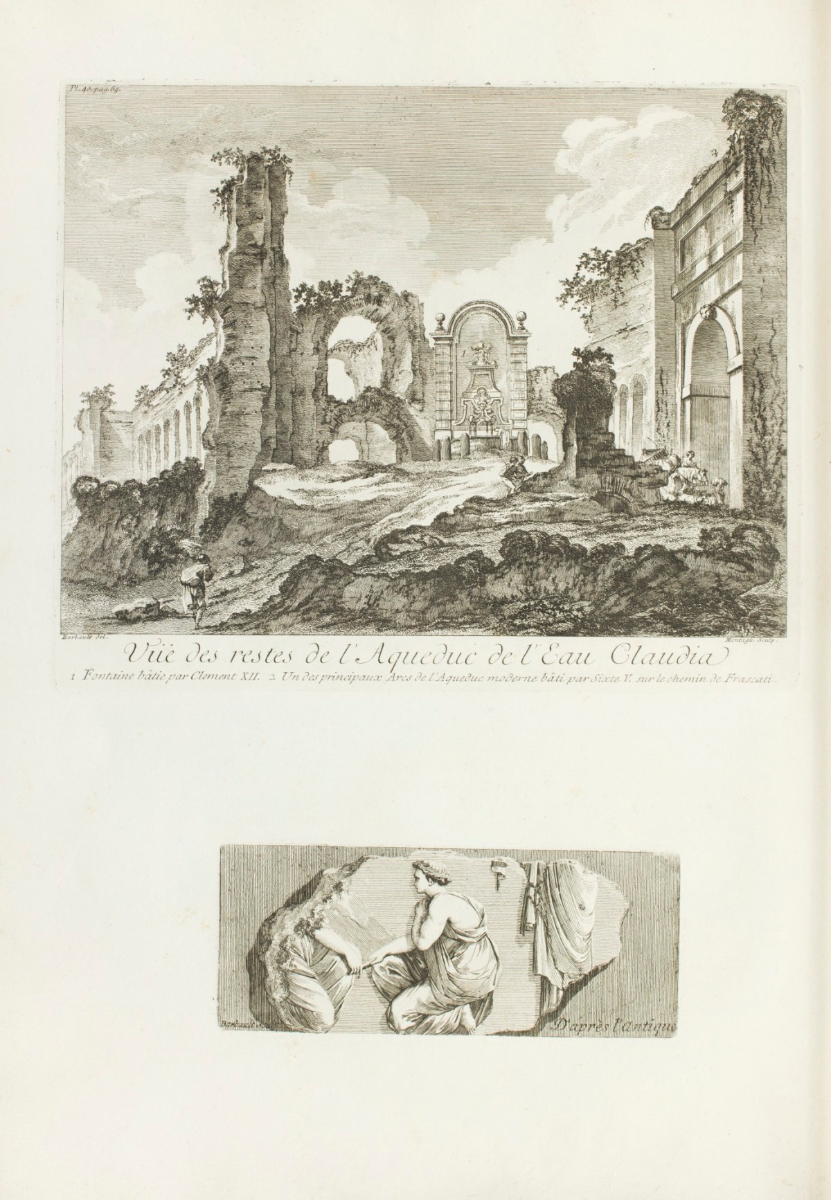 Jean Barbault, 'Vue des restes de l'Aqueduc de l'Eau Claudia.'