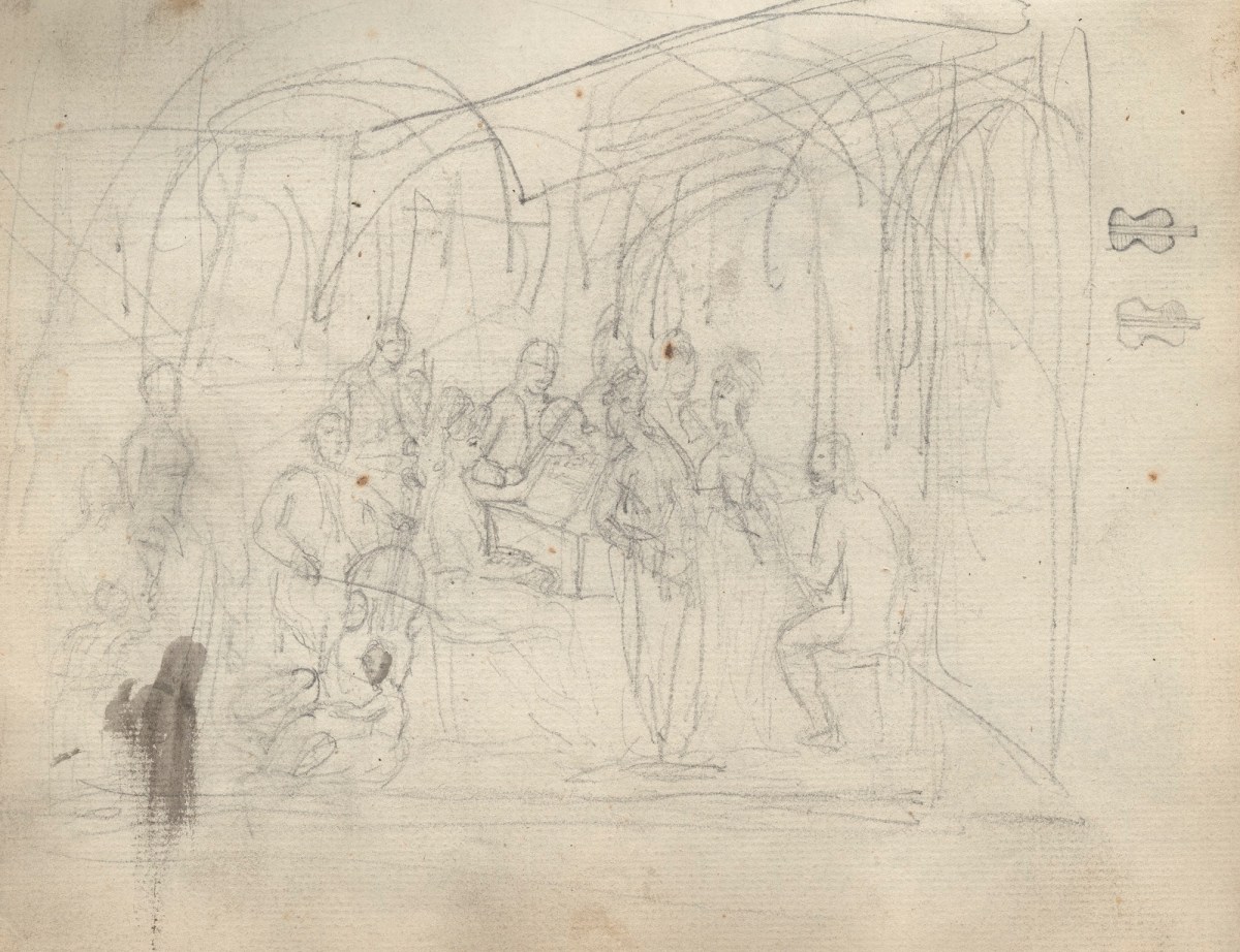 Unknown artist, Leaf from a sketchbook