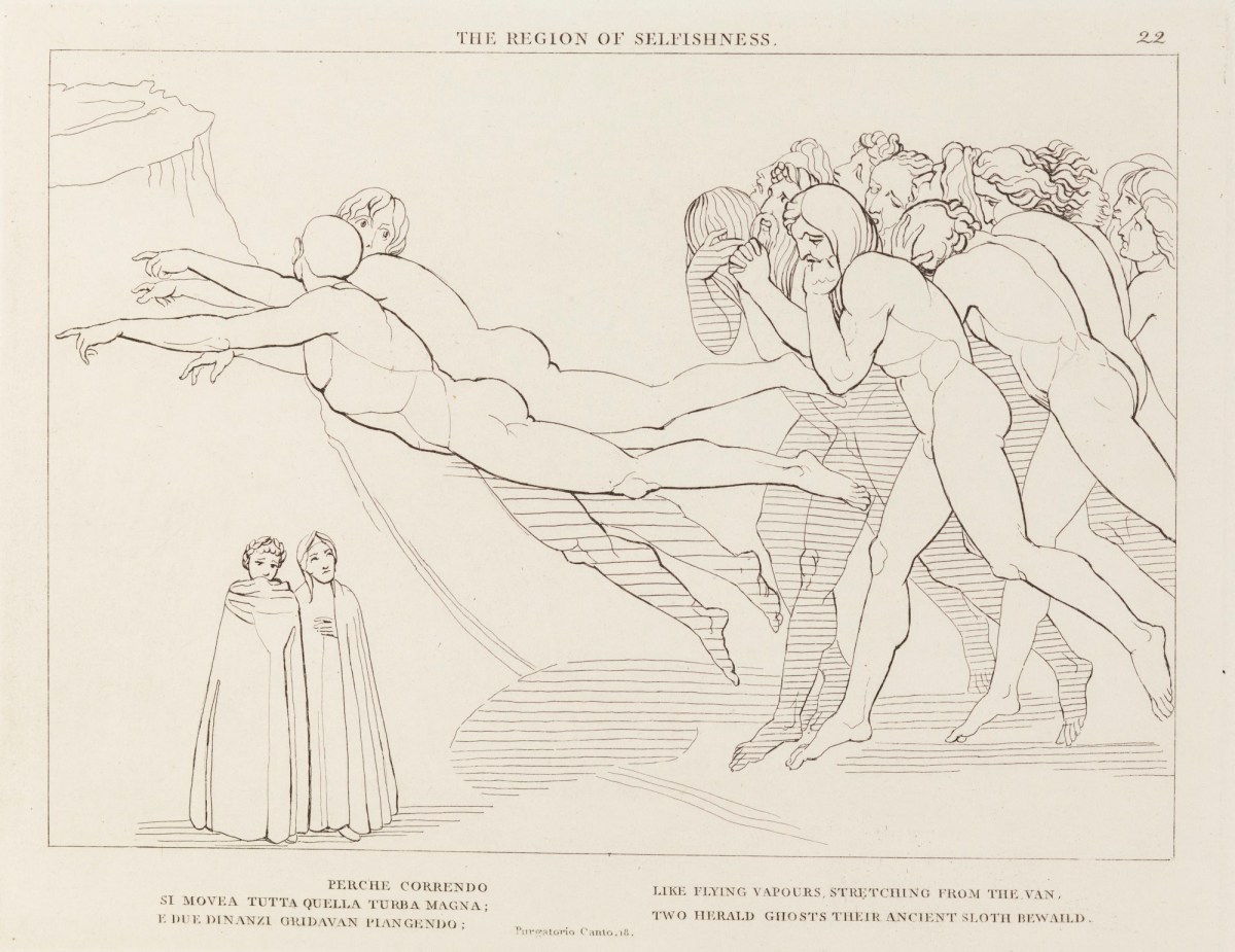 John Flaxman RA, 'The Region of Selfishness' (from The Divine Comedy, Purgatory)