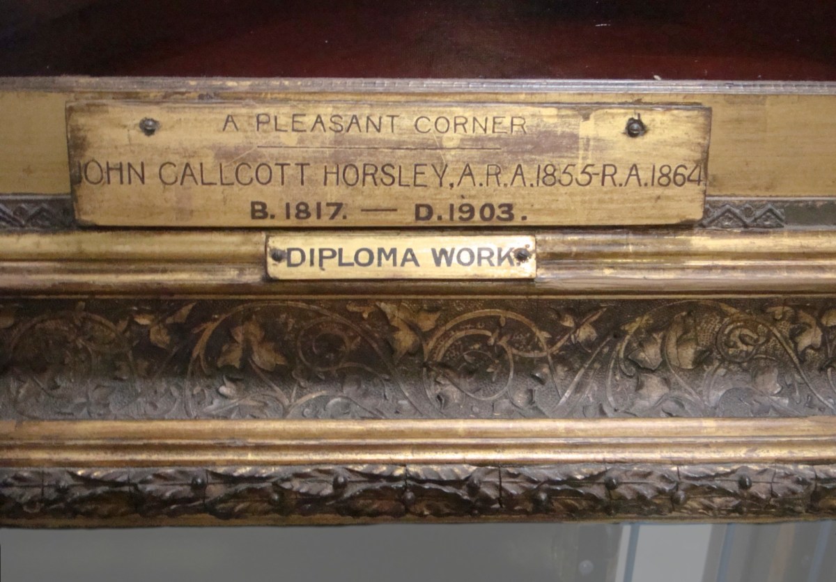 Unknown, Frame for John Callcott Horsley RA 'A Pleasant Corner'