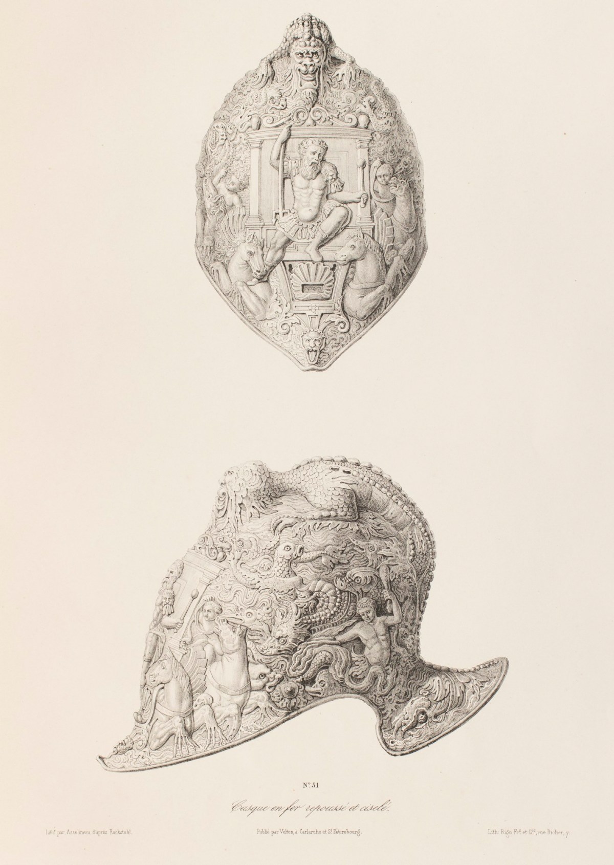 Alois Gustav Rockstuhl, Helmet of repoussé and chased iron