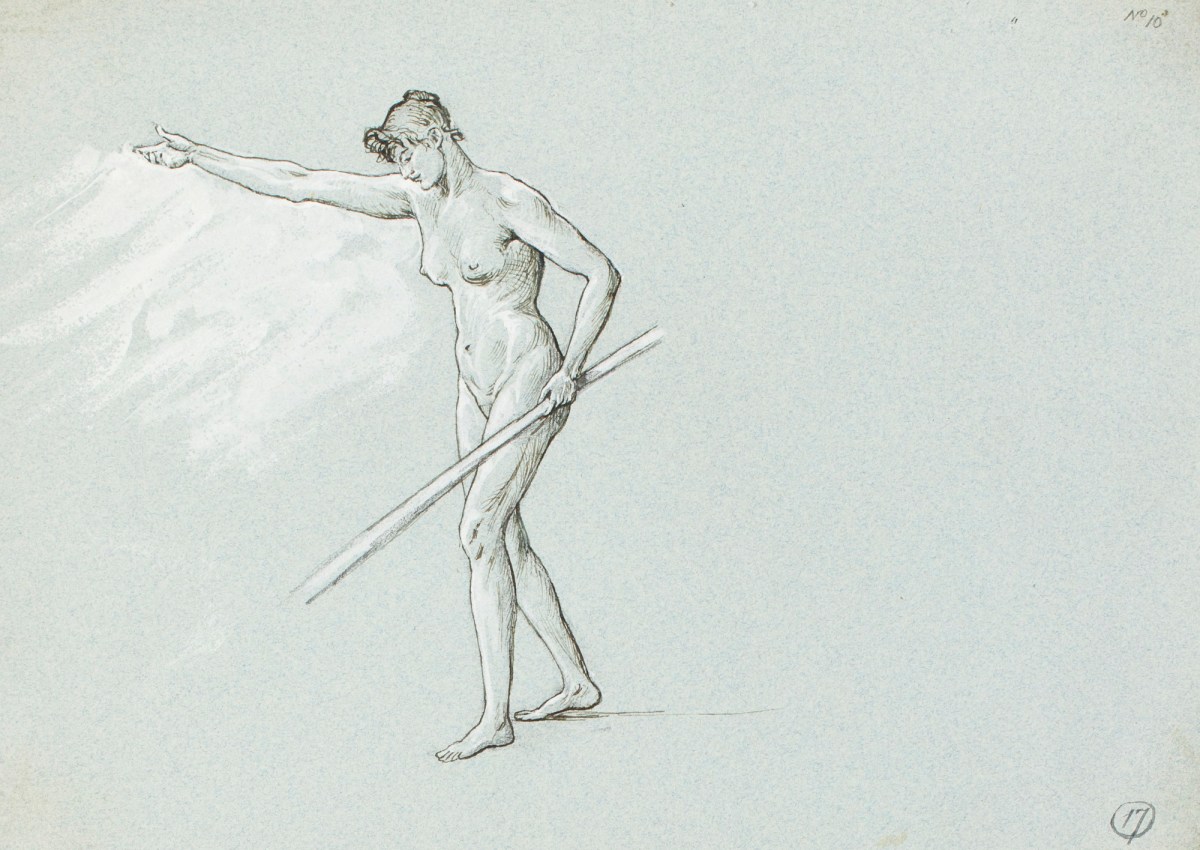 Henry Hugh Armstead RA, Nude study of a female figure for a "Coinage competition"