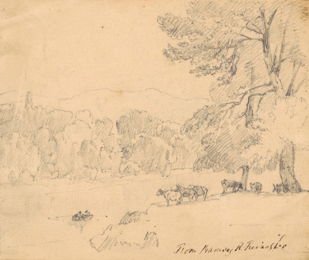 R.R. Reinagle RA, Landscape with a river and cattle