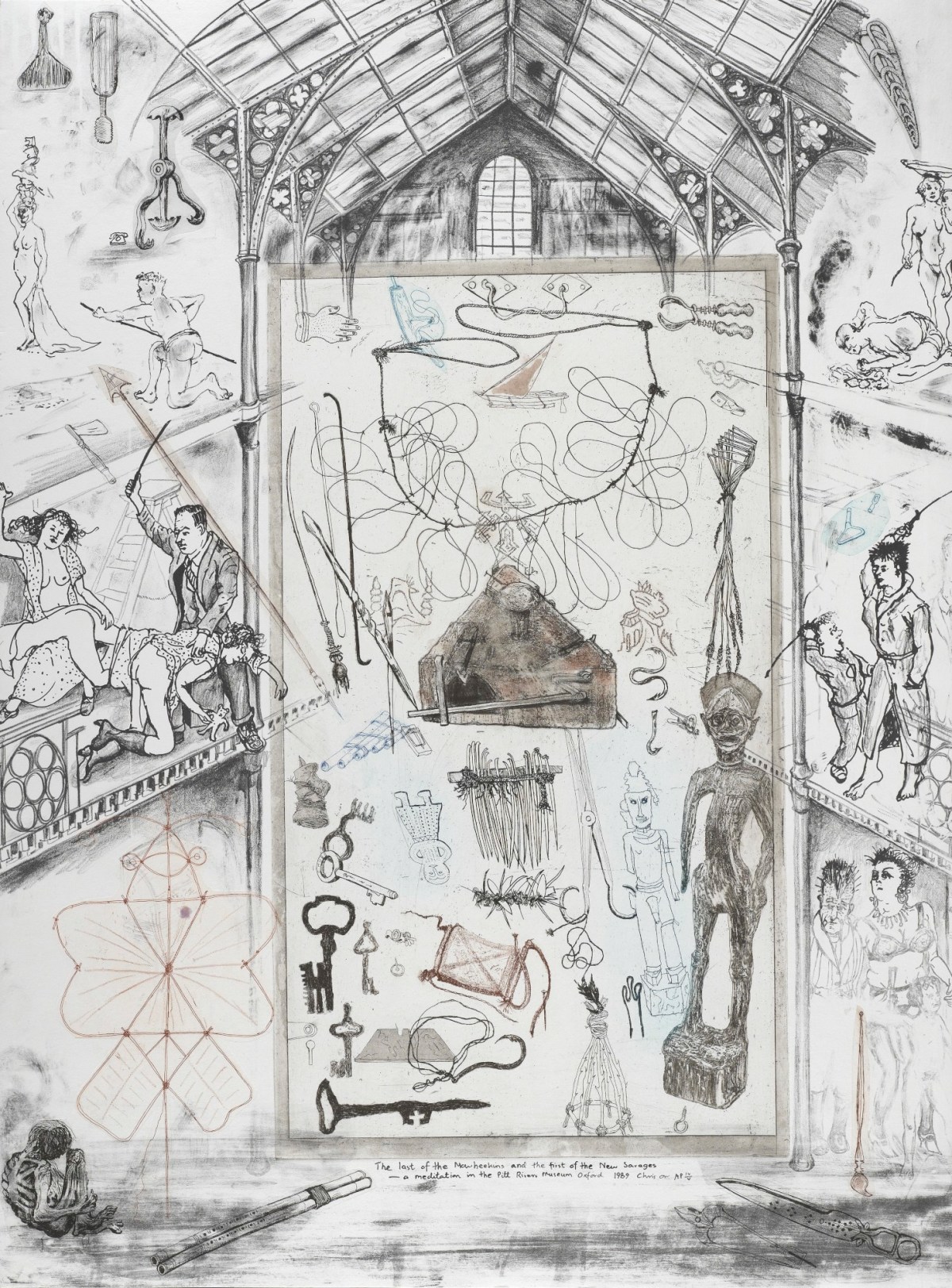 Chris Orr RA, The Last of the Mowheekins and the first of the New Savages - a meditation in the Pitt Rivers Museum Oxford