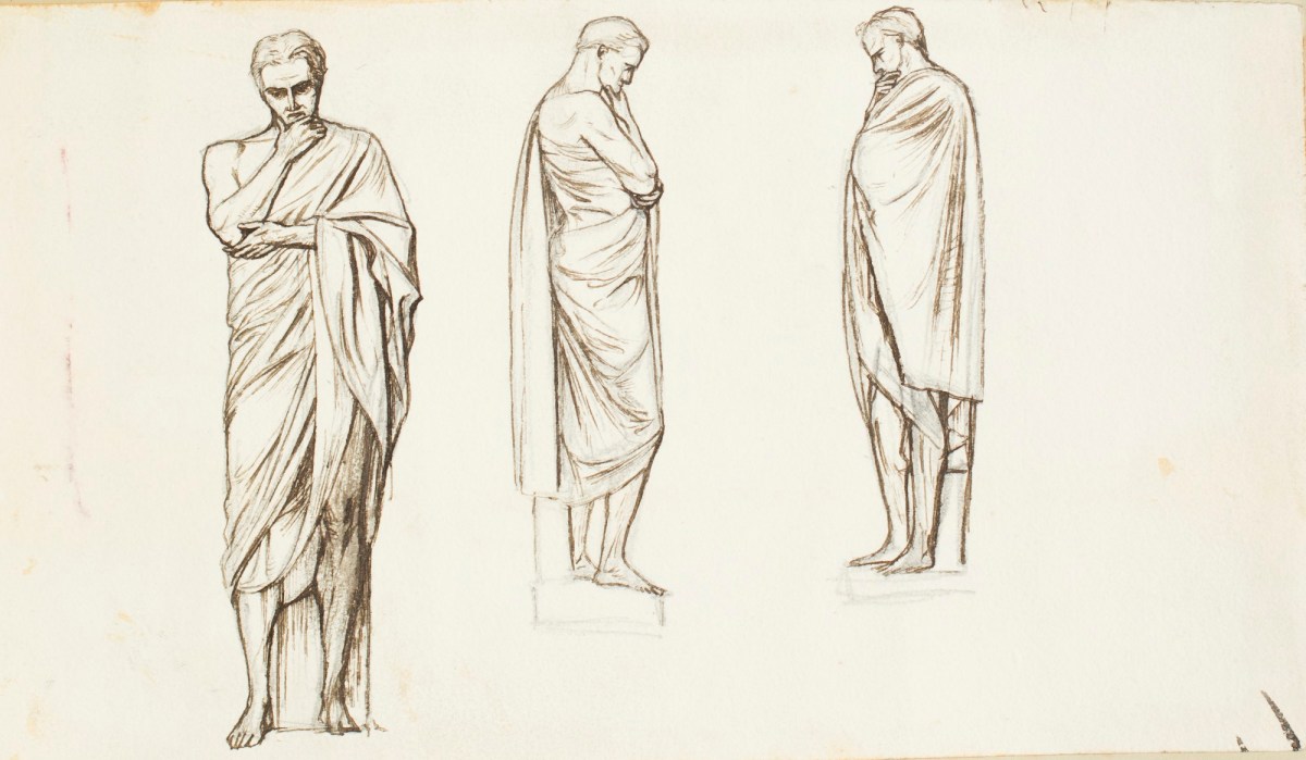 Henry Hugh Armstead RA, Studies for a sculpture of a standing male figure, possibly for "Vauxhall Bridge Church"