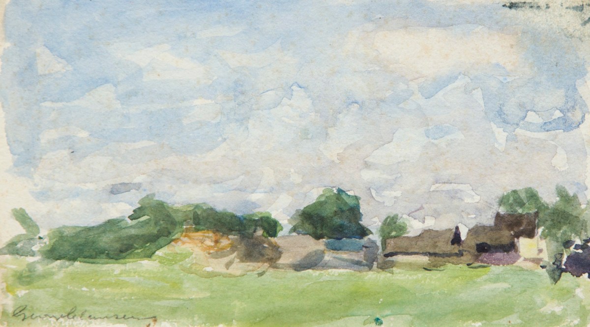 Sir George Clausen RA, Landscape with farm