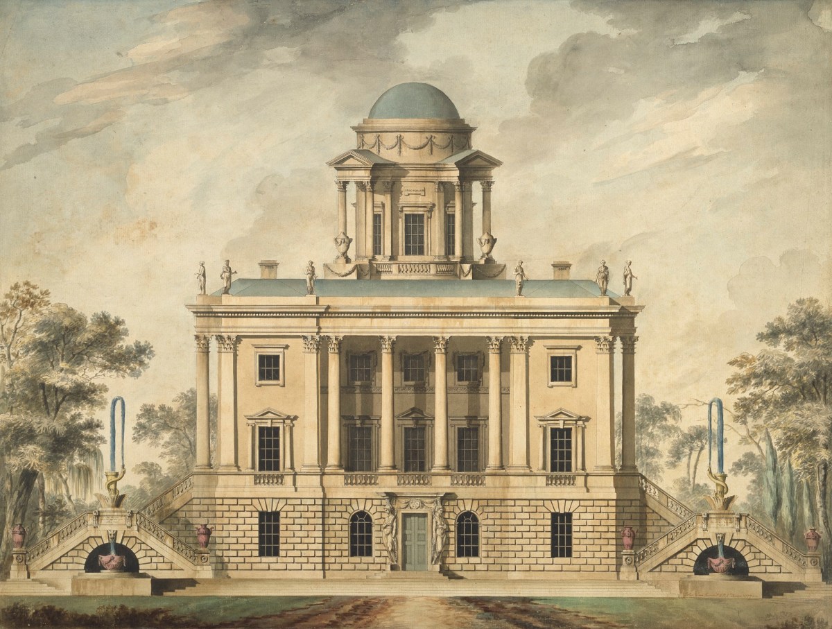 John Yenn RA, Design for a domed villa or casine: elevation