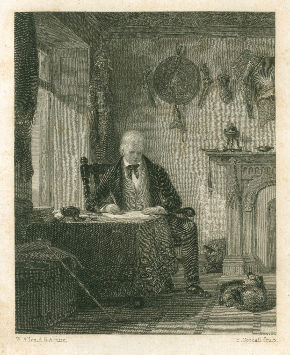 Sir William Allan RA, The Author of Waverley, in his study