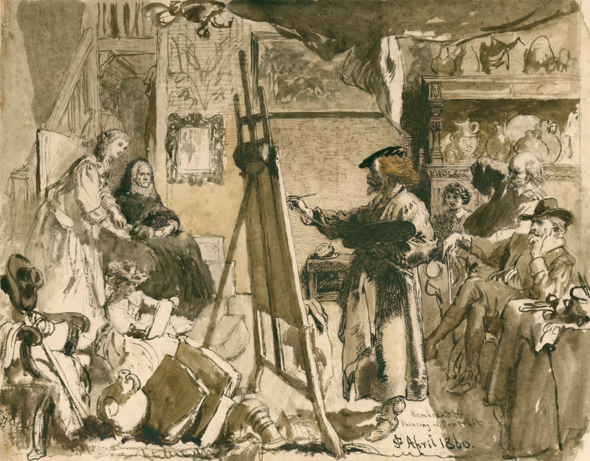Sir John Gilbert RA, Rembrandt painting a portrait