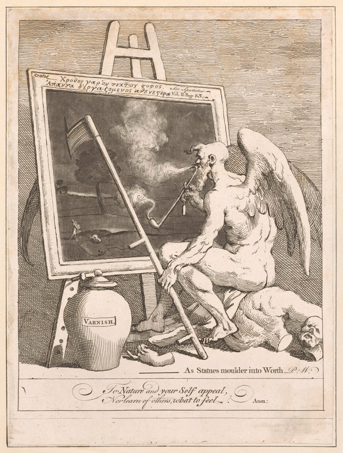 William Hogarth, Time Smoking a Picture
