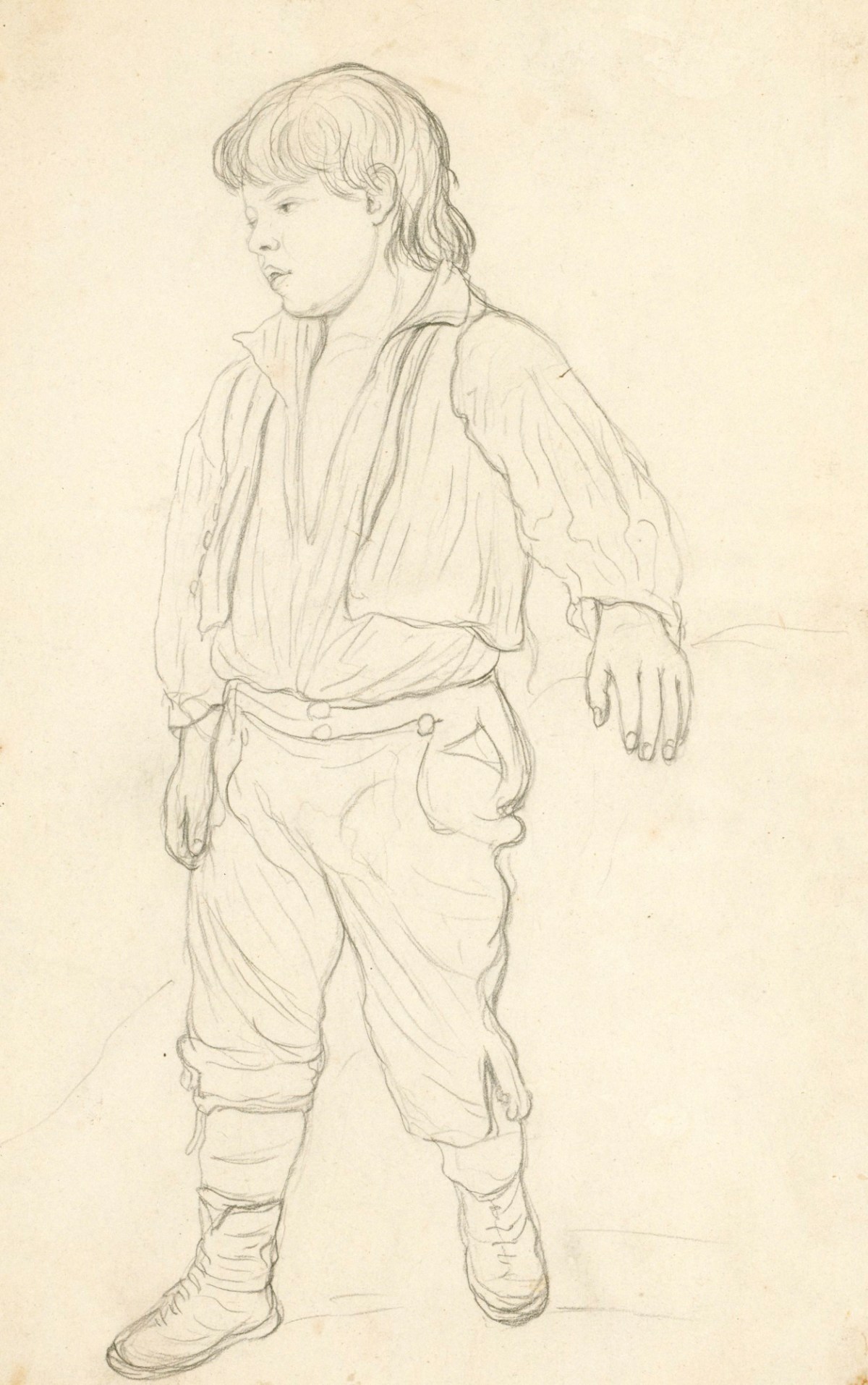 Frederick Christian Lewis Snr., A boy standing