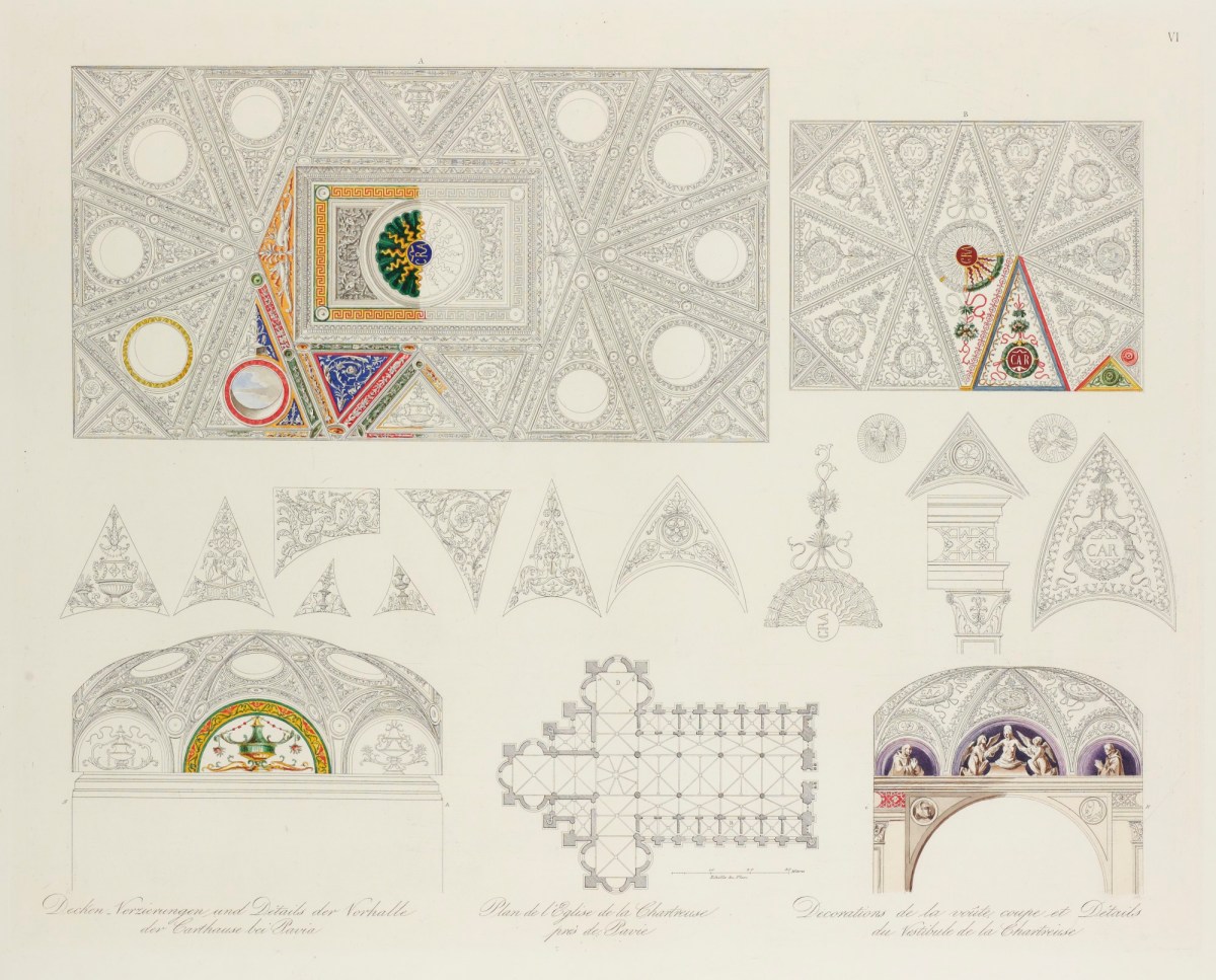 Various, 'The Ceiling of the Vestibule, with Sections.'