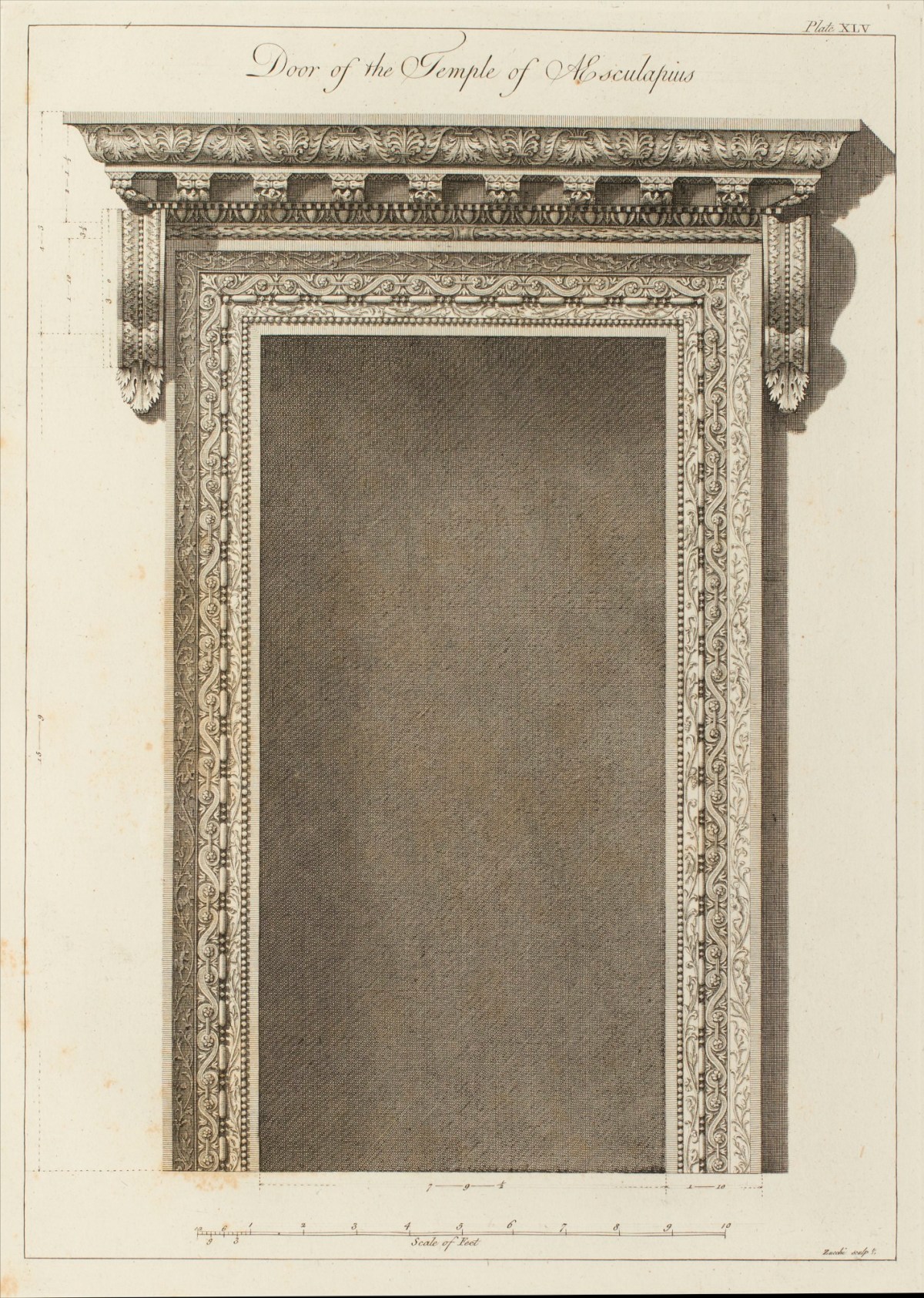 Charles-Louis Clérisseau, Door of the Temple of Aesculapius