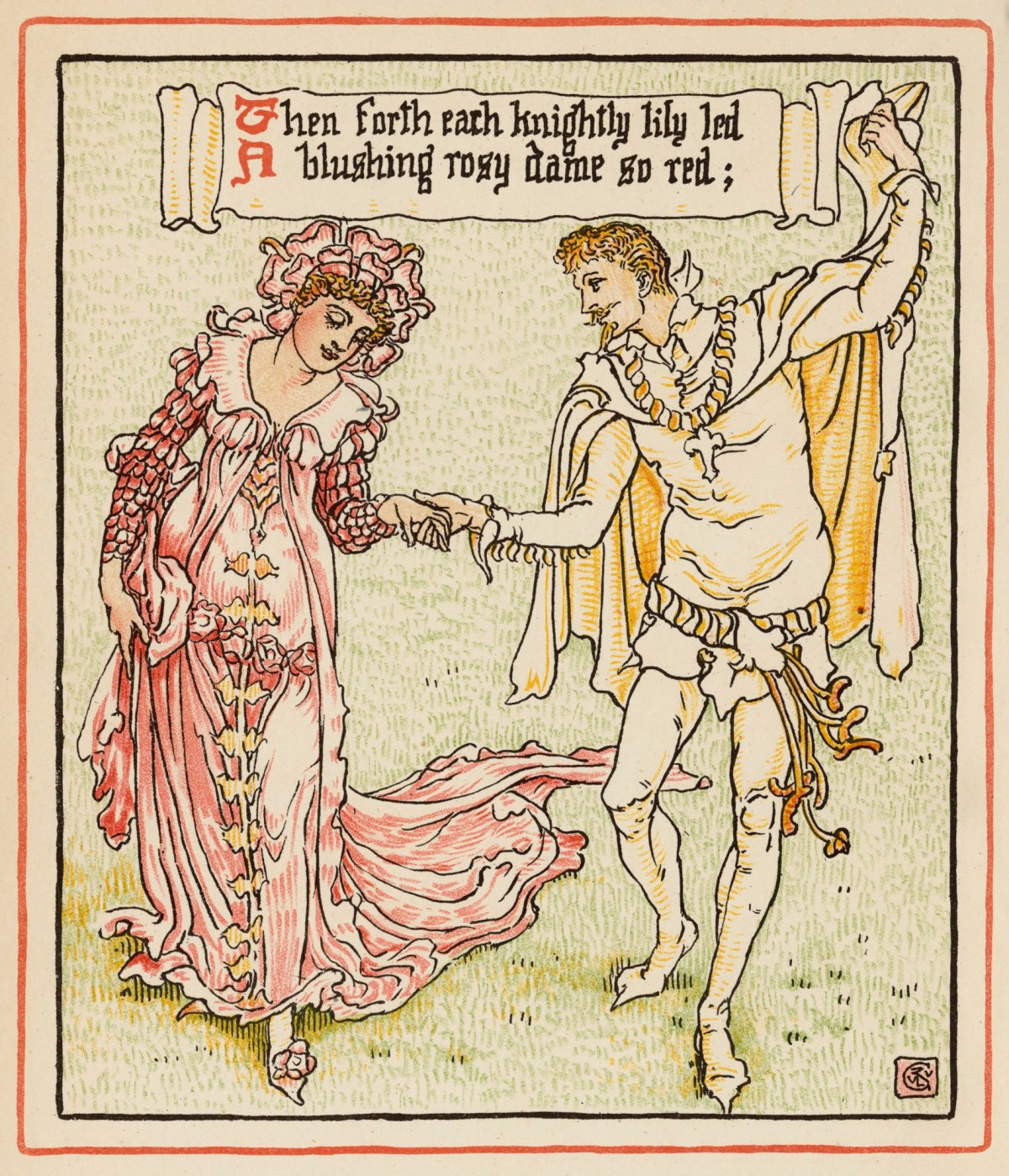 Walter Crane, Then forth each knightly lily led ...'