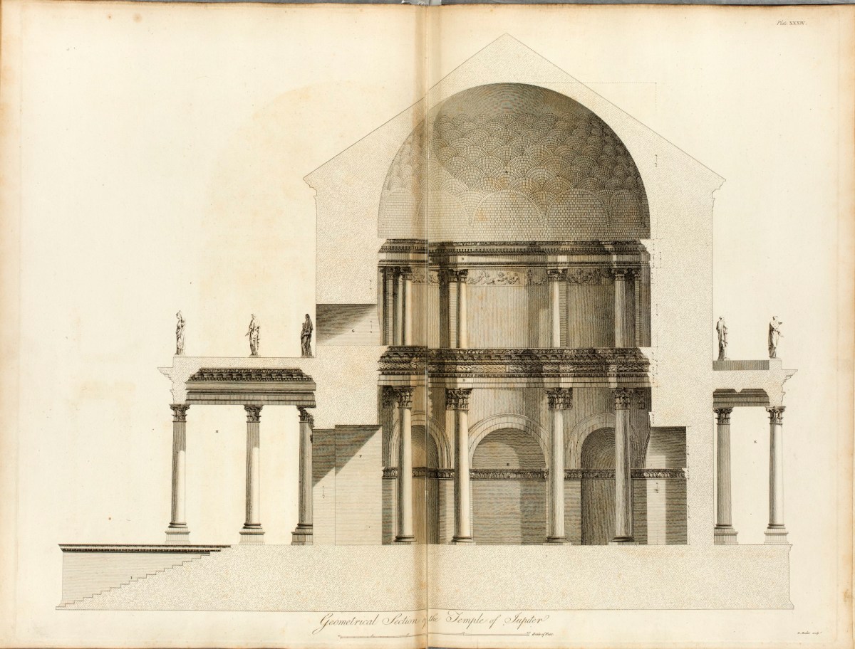 Charles-Louis Clérisseau, Section of the Temple of Jupiter