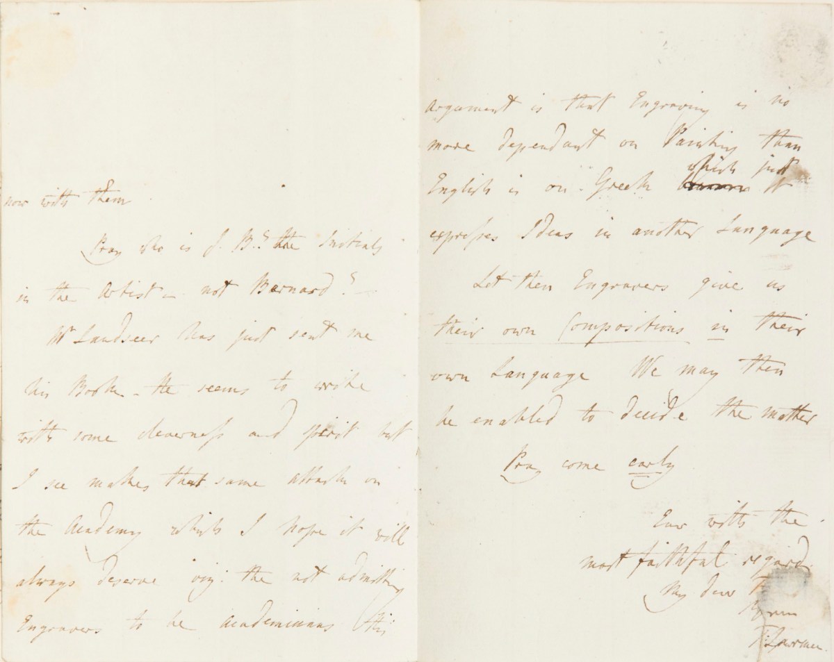, Thomas Lawrence, to Joseph Farington, Charlotte Street