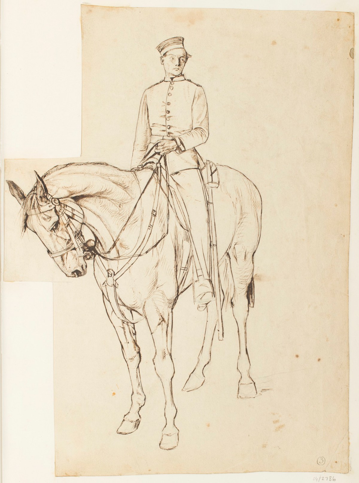 Henry Hugh Armstead RA, Study of a cavalryman for the 'Outram Shield'