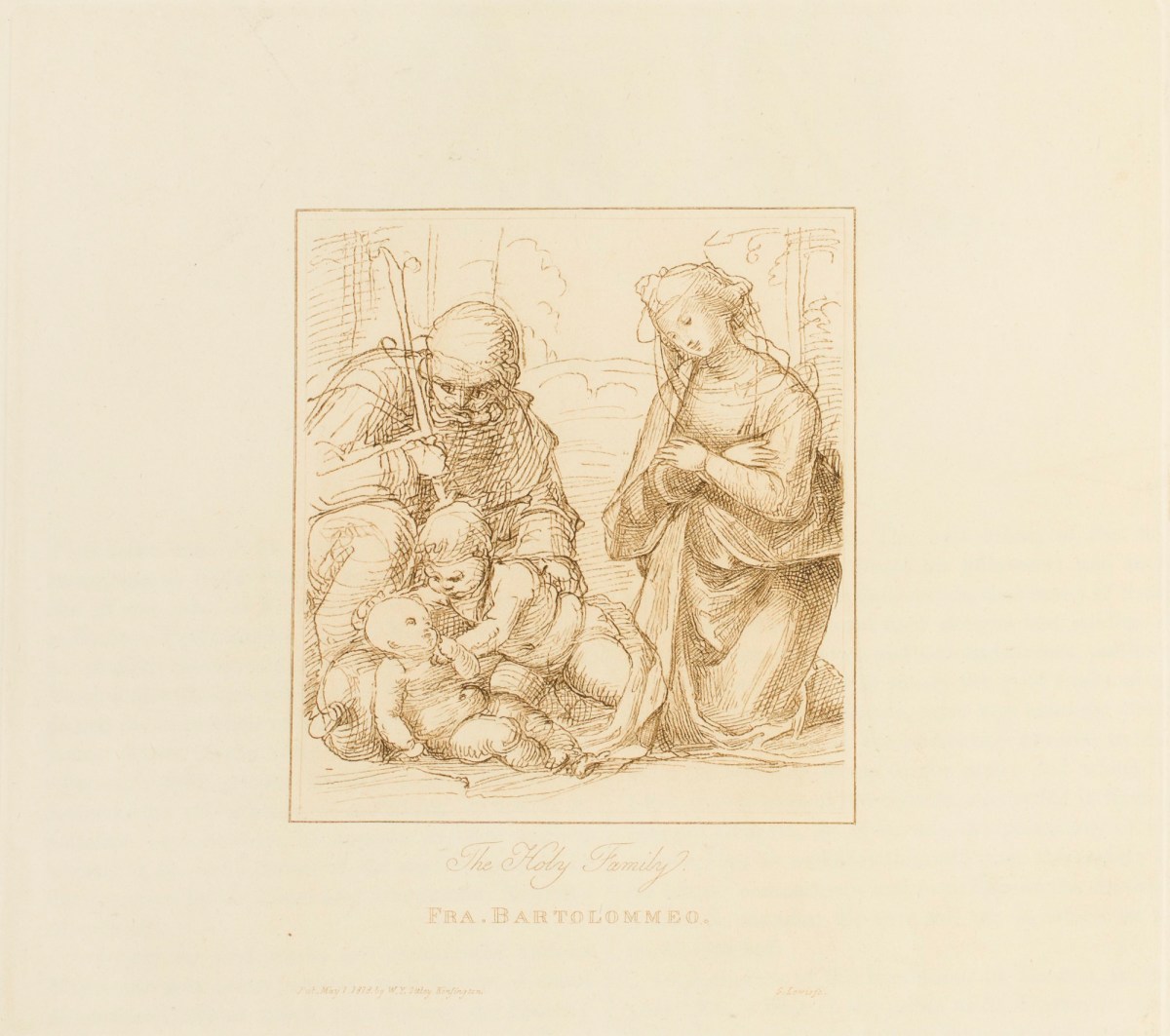 Charles George Lewis, 'The Holy family' after a drawing attributed to Fra Bartolomeo